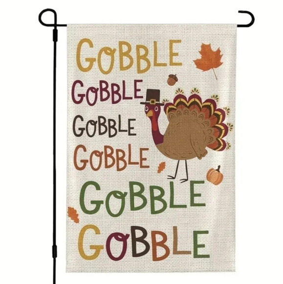 Other - Gobble gobble turkey garden flag, Thanksgiving, fall